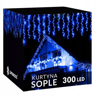 Svetelný záves Springos cencúľ 201 - 300 svetiel